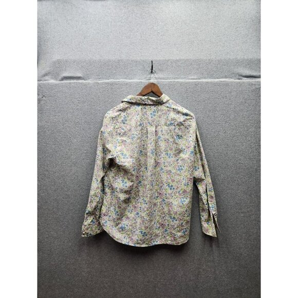 Lands End Womens Floral Button-Up Shirt S Cotton/Linen Blend - Picture 5 of 5